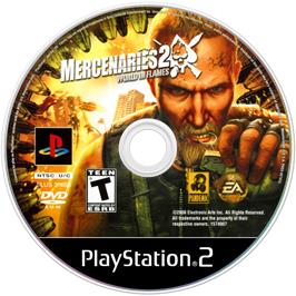 Cartridge artwork for Mercenaries 2 - World in Flames on the Sony Playstation 2.