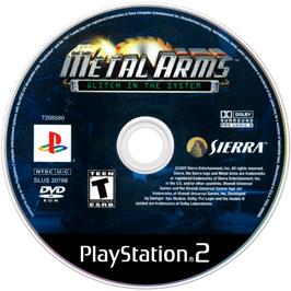 Cartridge artwork for Metal Arms - Glitch In The System on the Sony Playstation 2.