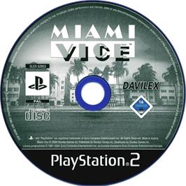 Cartridge artwork for Miami Vice on the Sony Playstation 2.