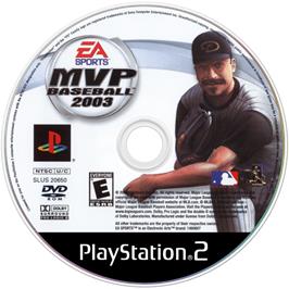 Cartridge artwork for Mvp Baseball 2003 on the Sony Playstation 2.