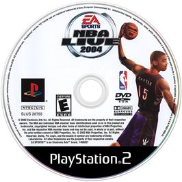 Cartridge artwork for Nba Live 2004 on the Sony Playstation 2.