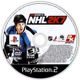 Cartridge artwork for Nhl 2k7 on the Sony Playstation 2.