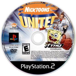 Cartridge artwork for Nickelodeon Spongebob Squarepants And Friends Unite! on the Sony Playstation 2.