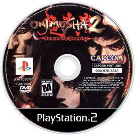 Cartridge artwork for Onimusha 2 - Samurai's Destiny on the Sony Playstation 2.