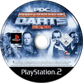 Cartridge artwork for Pdc World Championship Darts 2008 on the Sony Playstation 2.