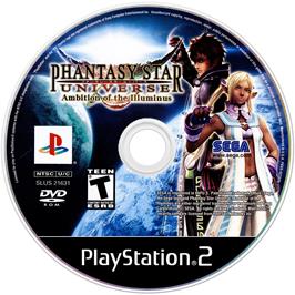 Cartridge artwork for Phantasy Star Universe - Ambition of the Illuminus on the Sony Playstation 2.