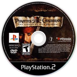 Cartridge artwork for Pirates of the Caribbean - The Legend of Jack Sparrow on the Sony Playstation 2.