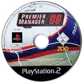 Cartridge artwork for Premier Manager 09 on the Sony Playstation 2.