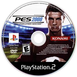 Cartridge artwork for Pro Evolution Soccer 2008 on the Sony Playstation 2.