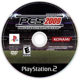 Cartridge artwork for Pro Evolution Soccer 2009 on the Sony Playstation 2.