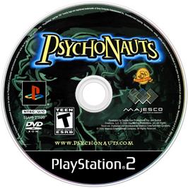 Cartridge artwork for Psychonauts on the Sony Playstation 2.