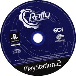 Cartridge artwork for Rally Championship on the Sony Playstation 2.