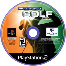 Cartridge artwork for Real World Golf on the Sony Playstation 2.