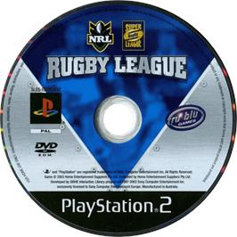 Cartridge artwork for Rugby League on the Sony Playstation 2.