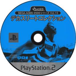 Cartridge artwork for Sega Ages 2500 Series Vol. 15 - Decathlete Collection on the Sony Playstation 2.