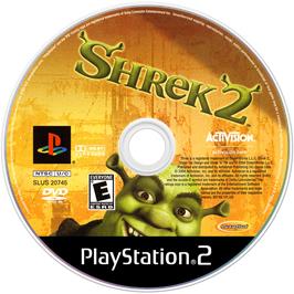 Cartridge artwork for Shrek 2 on the Sony Playstation 2.