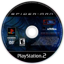 Cartridge artwork for Spider-man on the Sony Playstation 2.