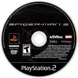 Cartridge artwork for Spider-man 3 on the Sony Playstation 2.