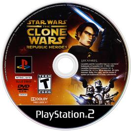 Cartridge artwork for Star Wars The Clone Wars - Les Héros De La République on the Sony Playstation 2.