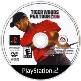 Cartridge artwork for Tiger Woods Pga Tour 06 on the Sony Playstation 2.
