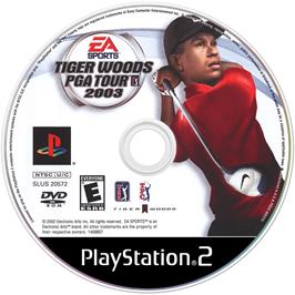 Cartridge artwork for Tiger Woods Pga Tour 2003 on the Sony Playstation 2.