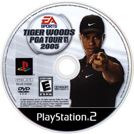 Cartridge artwork for Tiger Woods Pga Tour 2005 on the Sony Playstation 2.
