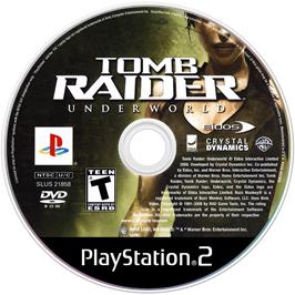 Cartridge artwork for Tomb Raider Underworld on the Sony Playstation 2.