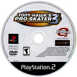 Cartridge artwork for Tony Hawk's Pro Skater 3 on the Sony Playstation 2.