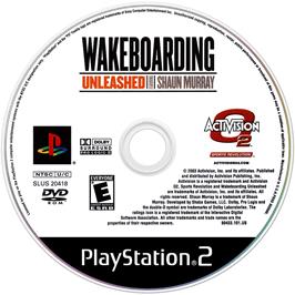 Cartridge artwork for Wakeboarding Unleashed Featuring Shaun Murray on the Sony Playstation 2.