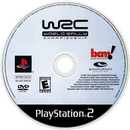 Cartridge artwork for World Rally Championship on the Sony Playstation 2.