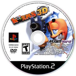 Cartridge artwork for Worms 3d on the Sony Playstation 2.