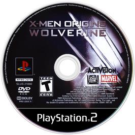 Cartridge artwork for X-men Origins - Wolverine on the Sony Playstation 2.