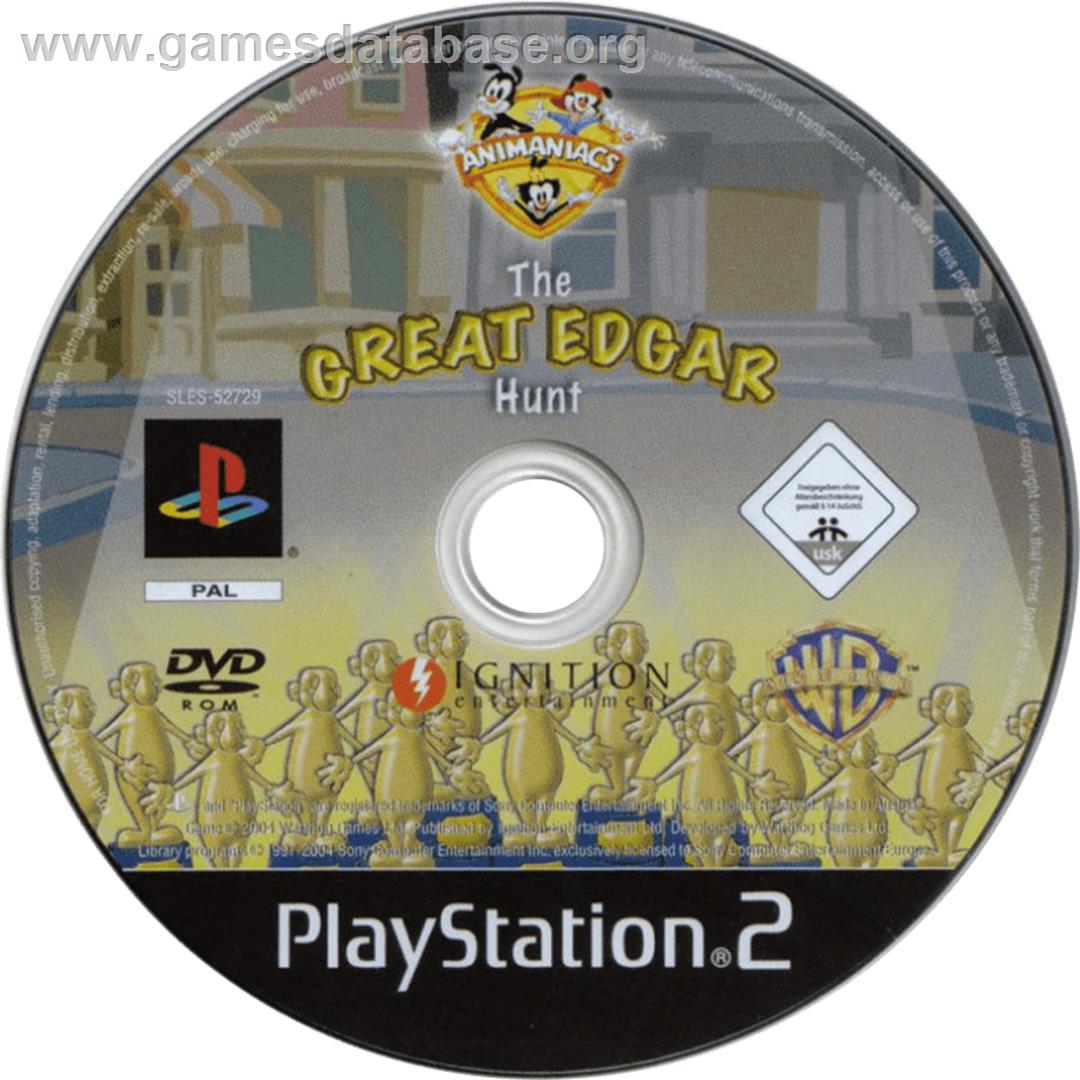 Animaniacs - The Great Edgar Hunt - Sony Playstation 2 - Artwork - Cartridge