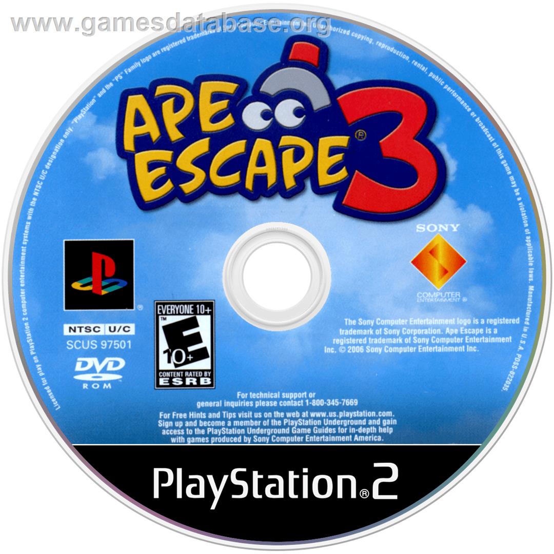 Ape Escape 3 - Sony Playstation 2 - Artwork - Cartridge