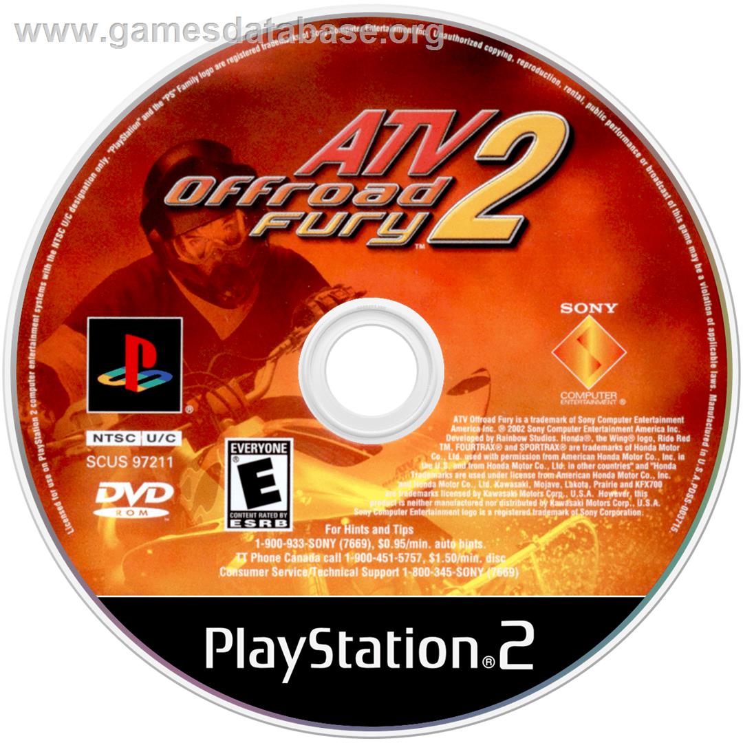 Atv Off Road Fury 2 - Sony Playstation 2 - Artwork - Cartridge