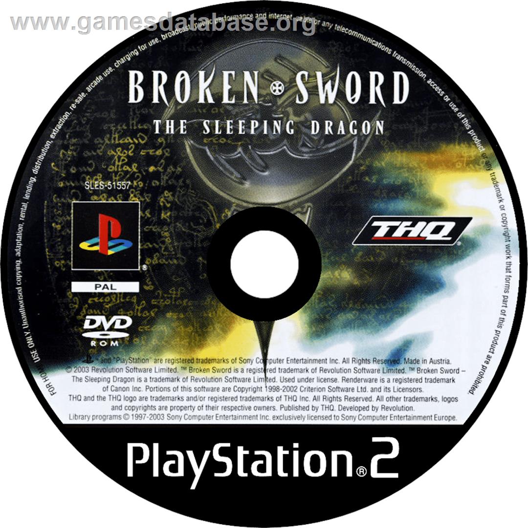 Broken Sword - The Sleeping Dragon - Sony Playstation 2 - Artwork - Cartridge