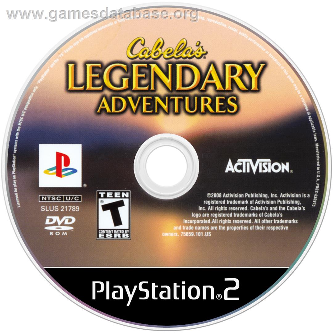 Cabela's Legendary Adventures - Sony Playstation 2 - Artwork - Cartridge