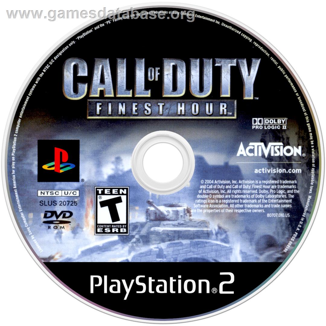 Call Of Duty - Finest Hour - Sony Playstation 2 - Artwork - Cartridge
