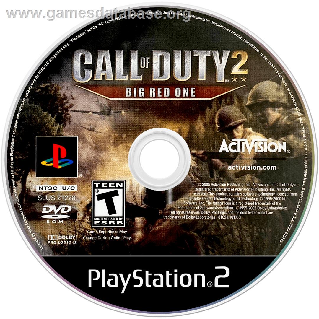 Call Of Duty 2 - Big Red One - Sony Playstation 2 - Artwork - Cartridge