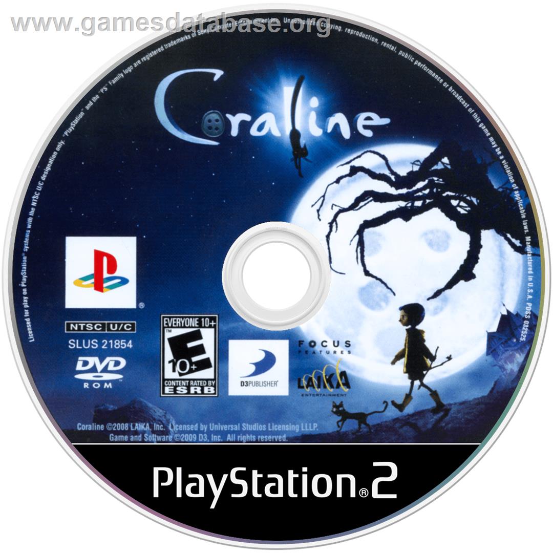 Coraline - Sony Playstation 2 - Artwork - Cartridge