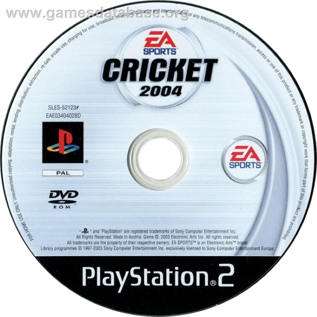 Cricket 2004 - Sony Playstation 2 - Artwork - Cartridge