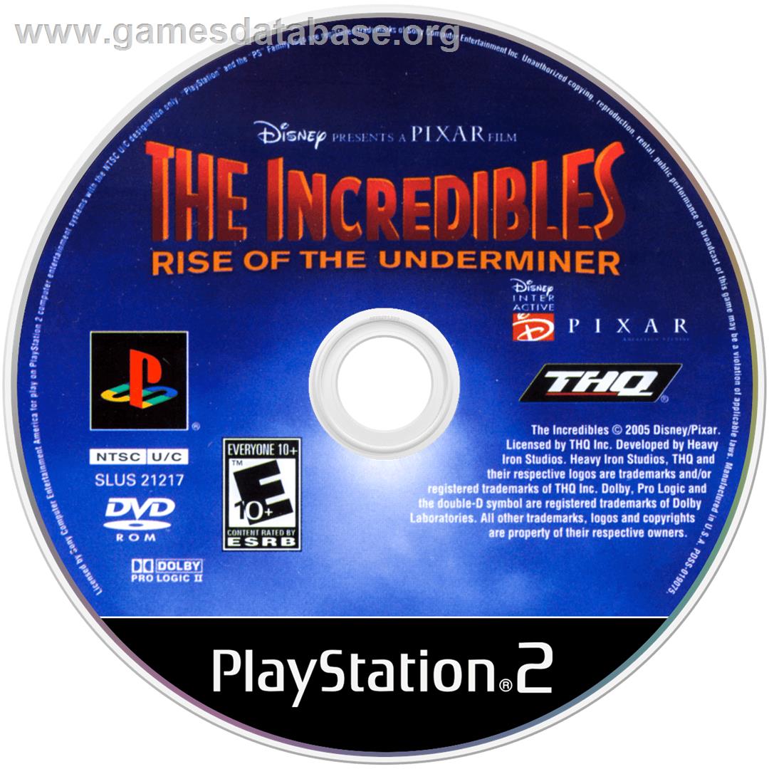 Disney Pixar The Incredibles - Rise Of The Underminer - Sony Playstation 2 - Artwork - Cartridge