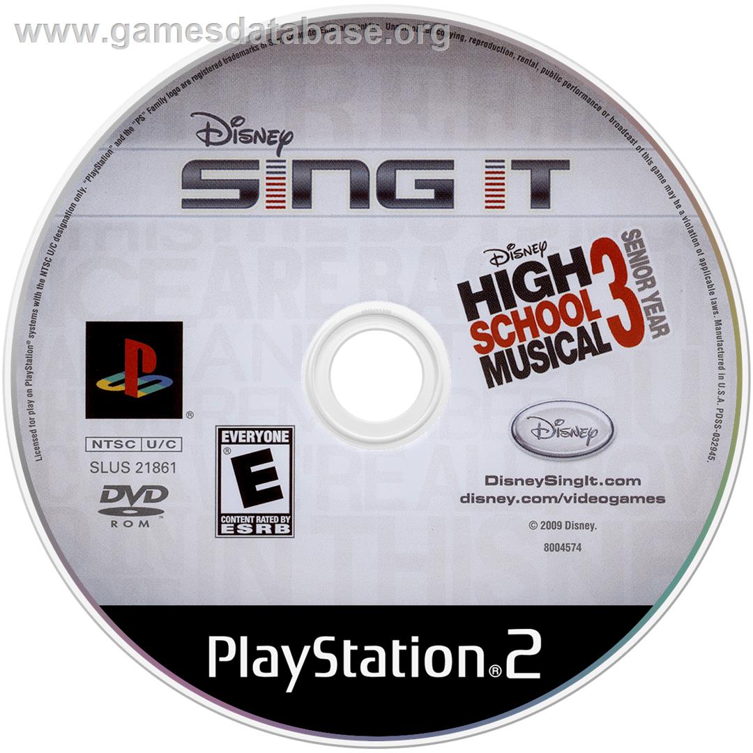 Disney Sing It! High School Musical 3 - Senior Year - Sony Playstation 2 - Artwork - Cartridge