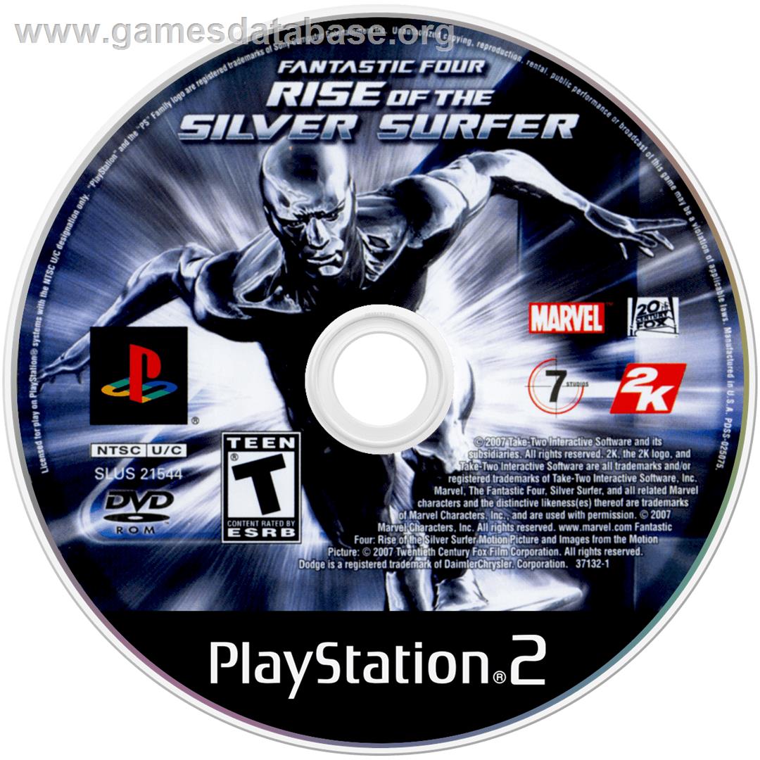 Fantastic Four - Rise Of The Silver Surfer - Sony Playstation 2 - Artwork - Cartridge