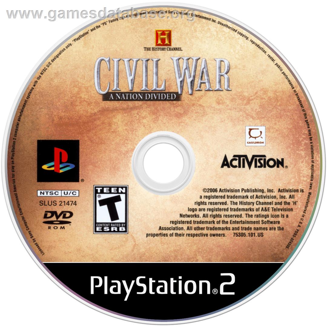 History Channel - Civil War - A Nation Divided, The - Sony Playstation 2 - Artwork - Cartridge