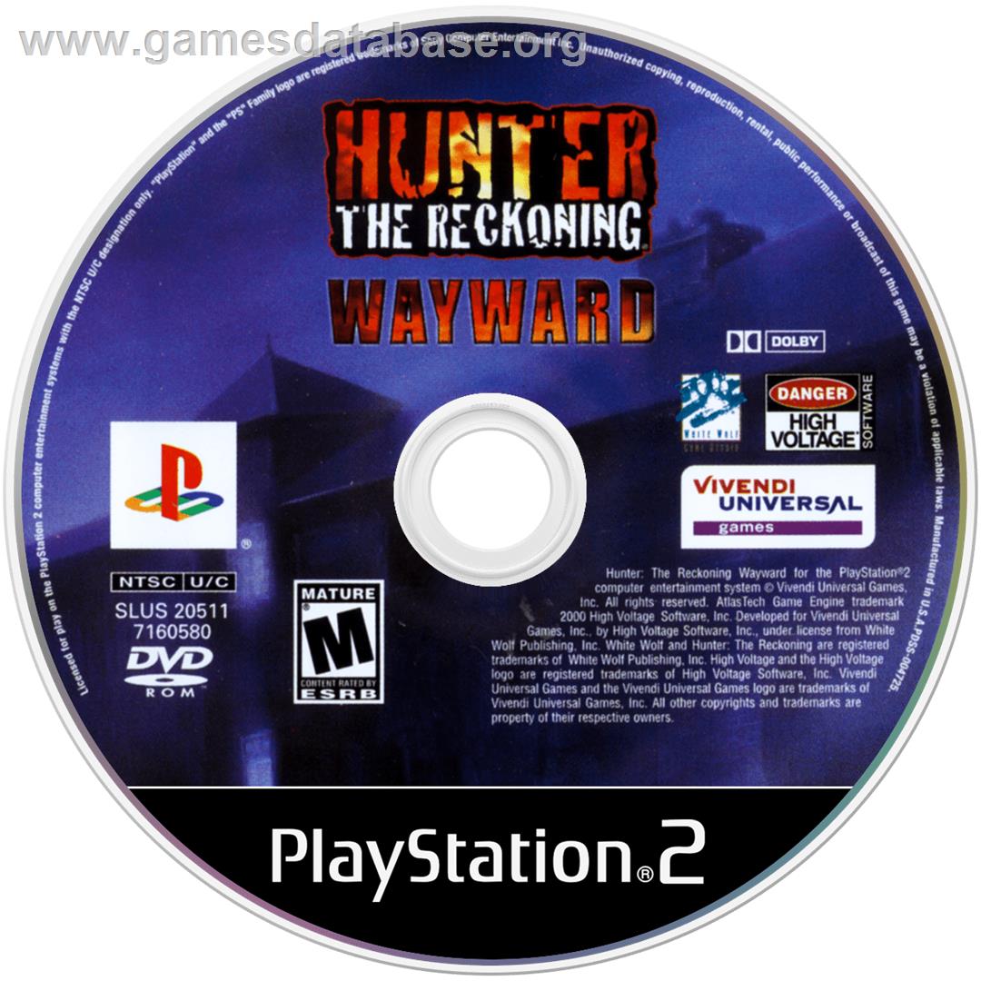 Hunter - The Reckoning - Wayward - Sony Playstation 2 - Artwork - Cartridge