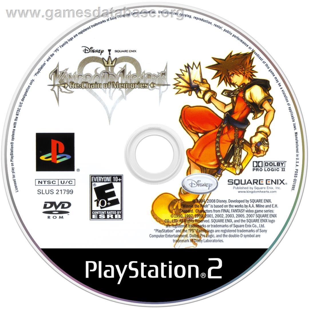 Kingdom Hearts Re - Chain Of Memories - Sony Playstation 2 - Artwork - Cartridge