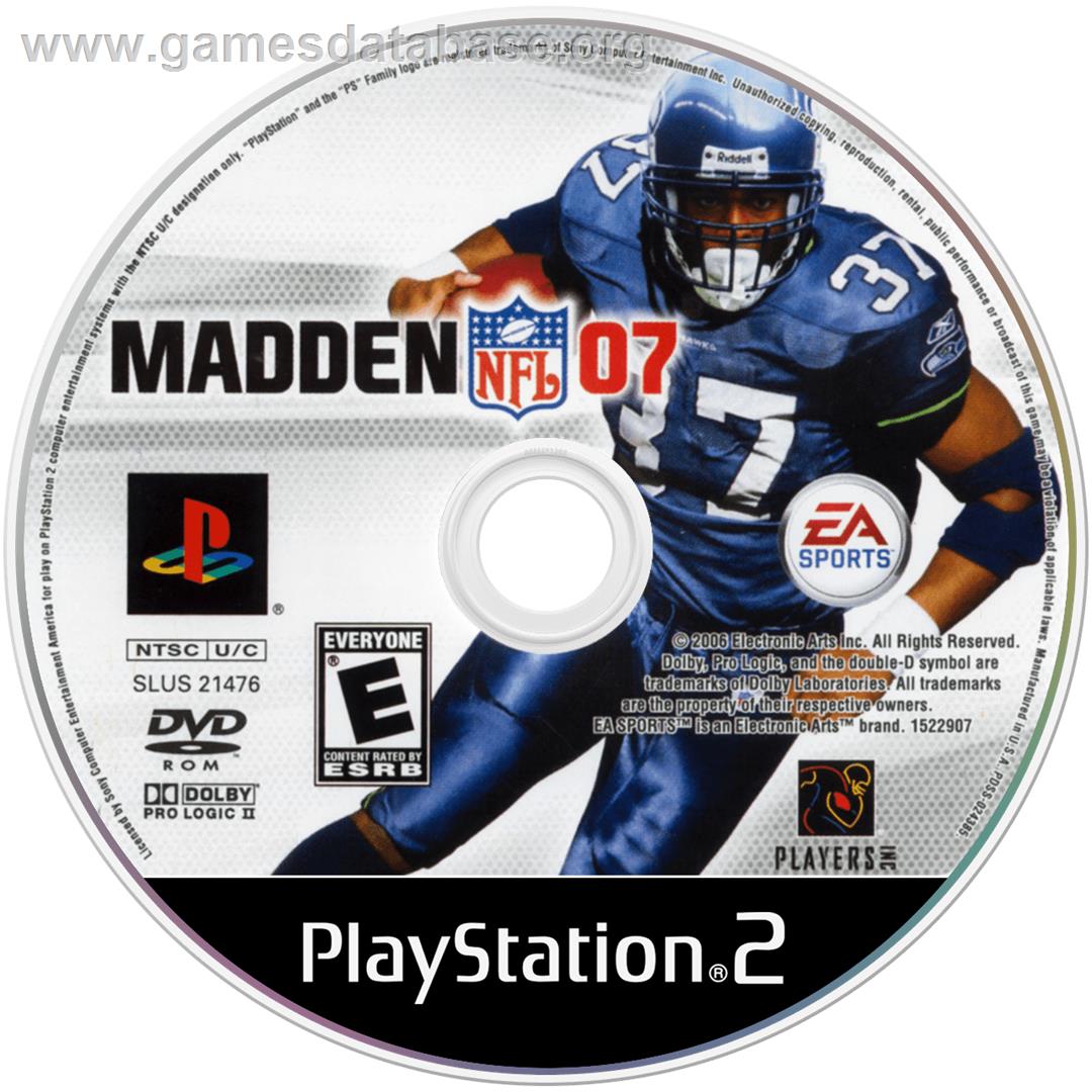 Madden Nfl 07 - Sony Playstation 2 - Artwork - Cartridge