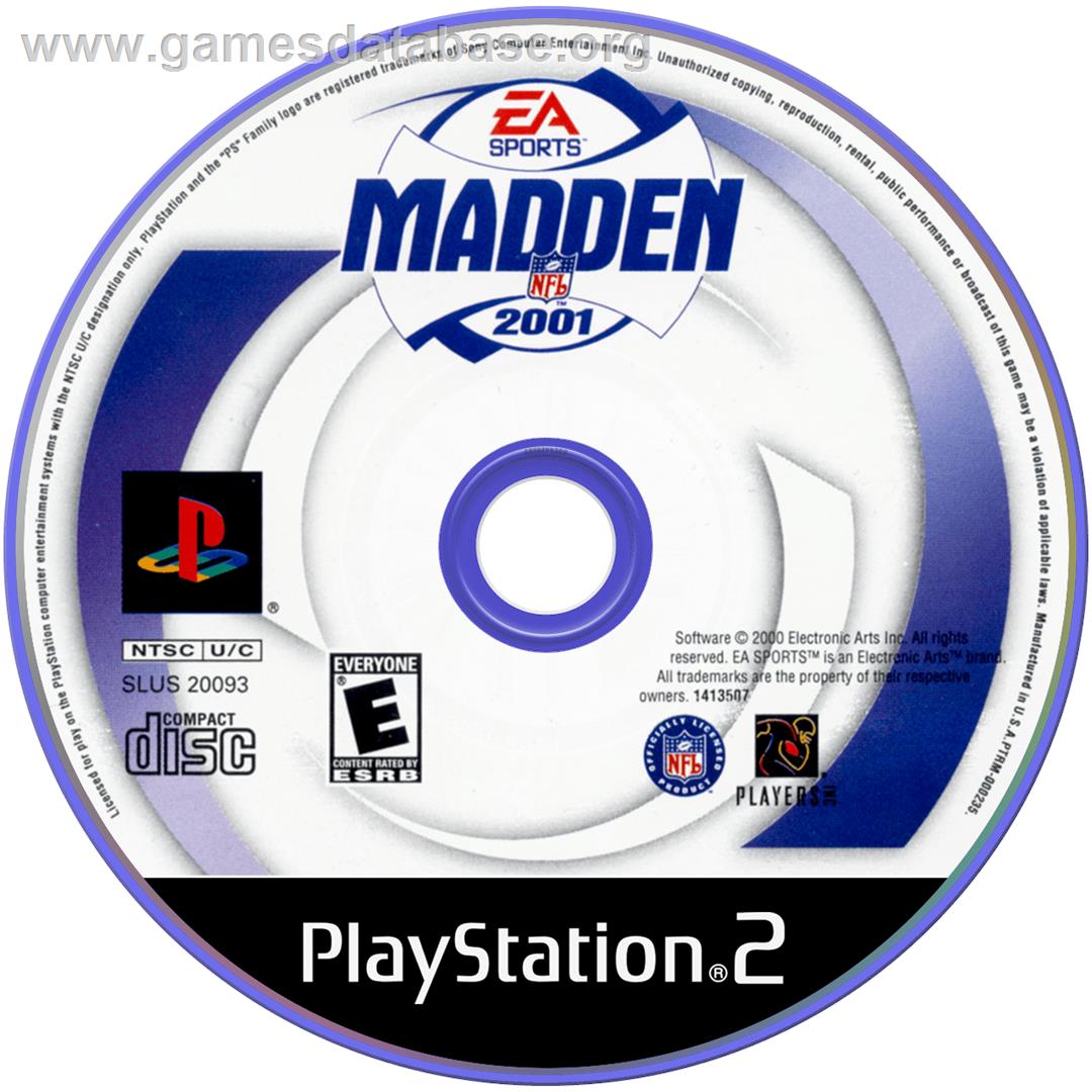 Madden Nfl 2001 - Sony Playstation 2 - Artwork - Cartridge