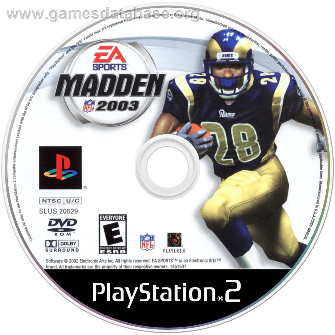 Madden Nfl 2003 - Sony Playstation 2 - Artwork - Cartridge